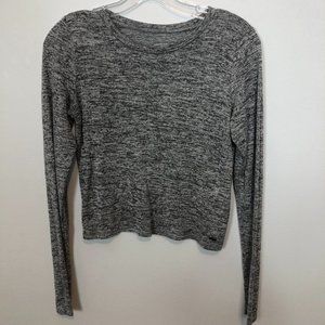 HOLLISTER Cropped Long Sleeve Shirt Grey Sz Small